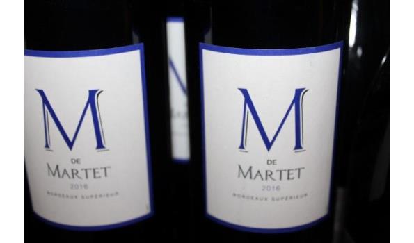 6 flessen rode wijn Bordeaux M de Martet 2016 plus 4 flessen rode wijn Côtes de Rhones Elégance pas Duplessis